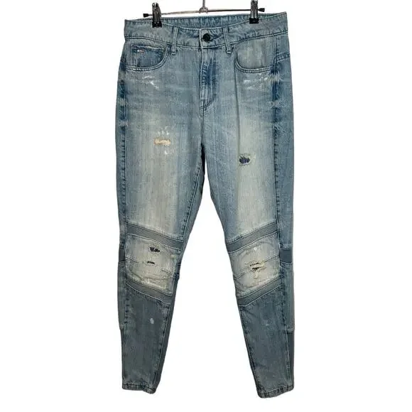 G-Star Raw Motac Deconstructed 3D High Rise Skinny Jean Light Wash Distressed 30 - Picture 5 of 16